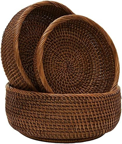 NATURAL NEO Fruit Baskets For Bowl Food Storage In Kitchen Room Small To Large Vintage Decorative Ra | Amazon (US)