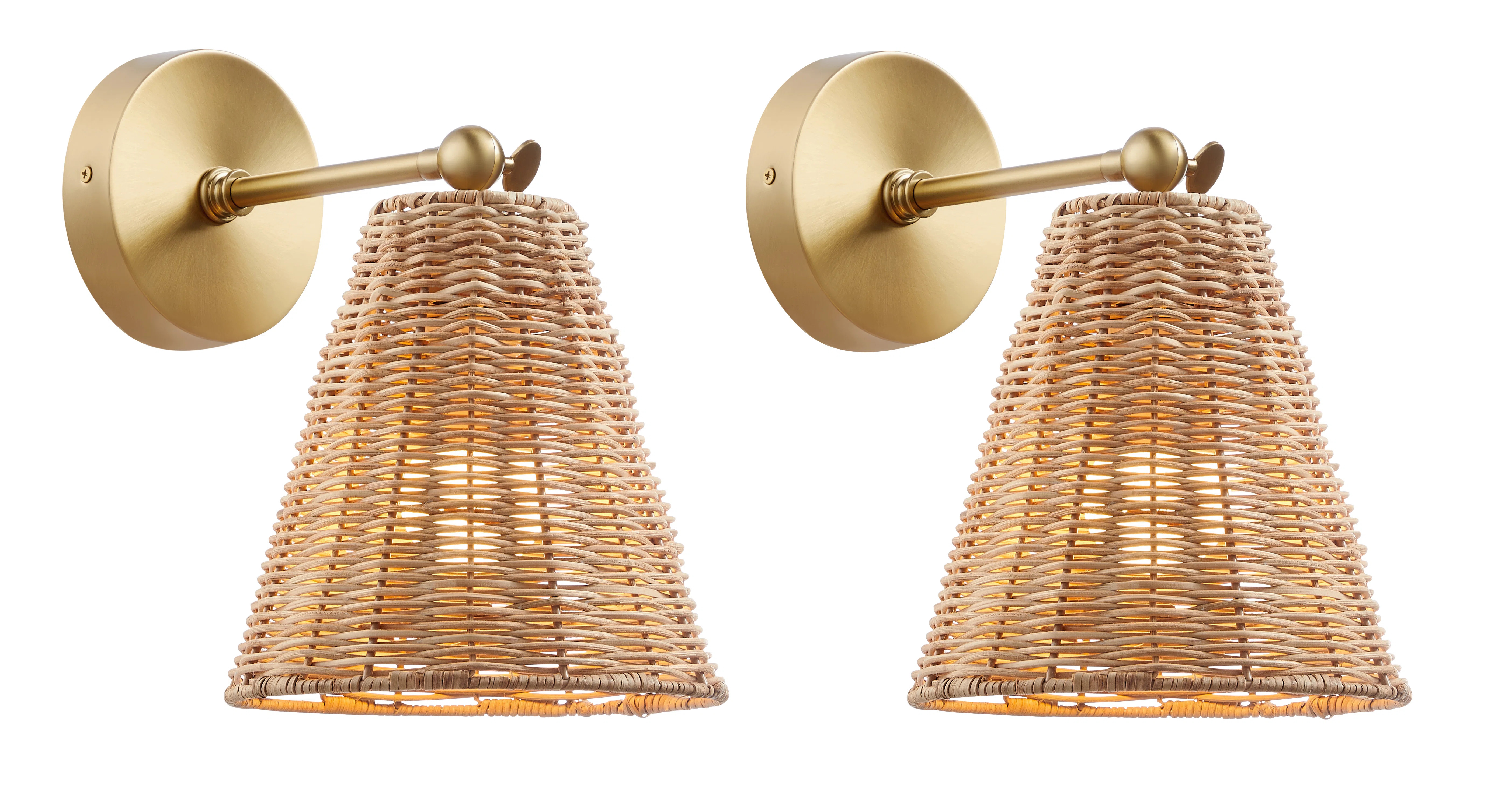 Chyrel 1-Light Wall Sconce in Natural Brass (Set of 2) | Wayfair North America