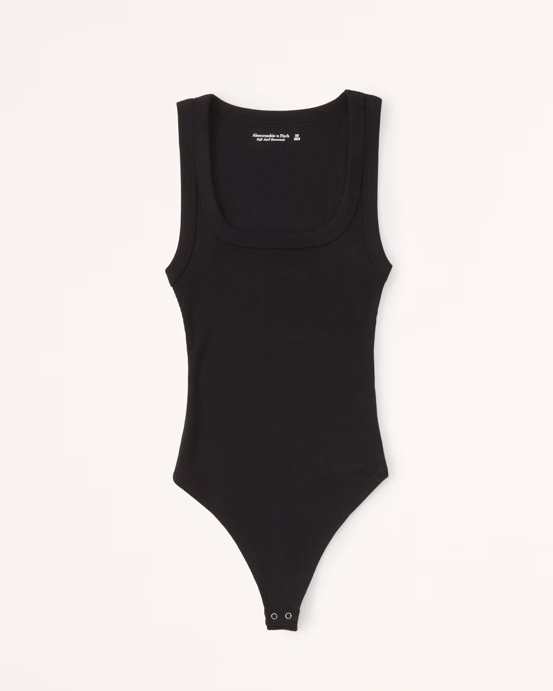 Women's Essential Ribbed Squareneck Bodysuit | Women's | Abercrombie.com | Abercrombie & Fitch (US)