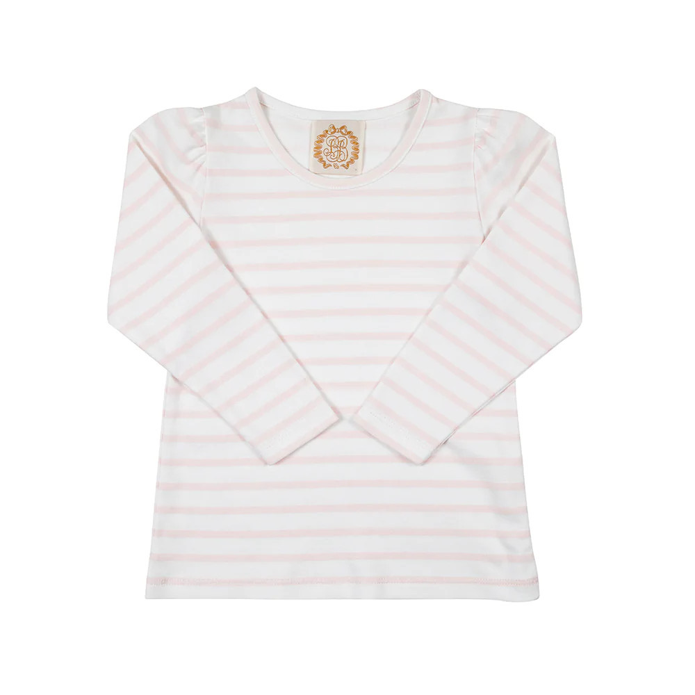 Long Sleeve Penny's Play Shirt & Onesie - Palm Beach Pink Stripe | The Beaufort Bonnet Company