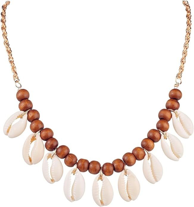 Natural Seashell Cowrie Choker Necklace for Women Teen Girls Hawaiian Handmade Boho Sea Shell Oce... | Amazon (US)