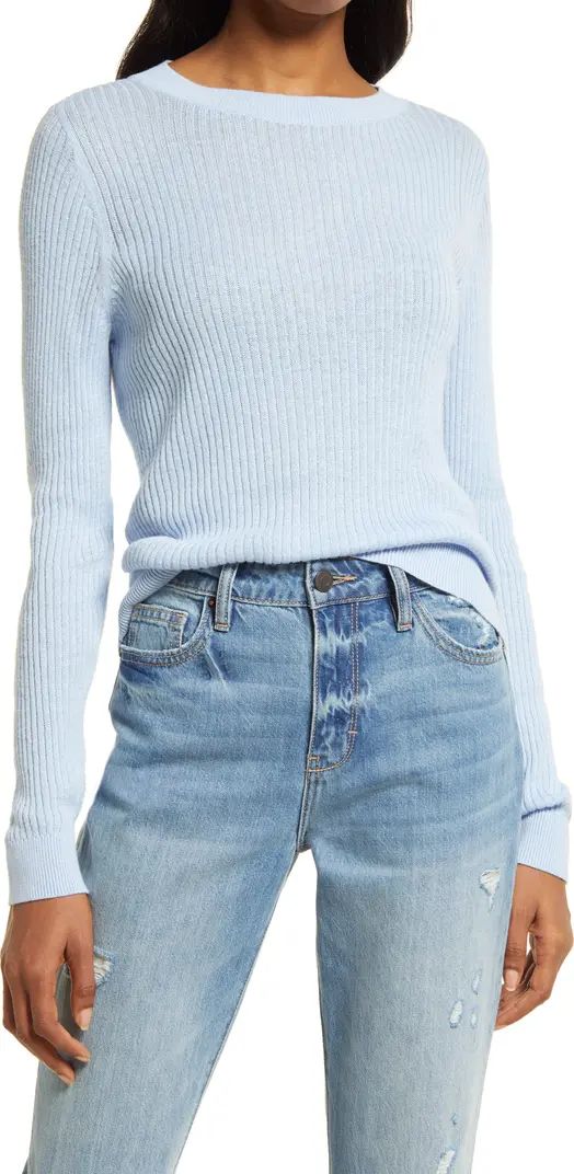 Treasure & Bond Sheer Rib Cotton Blend Sweater | Nordstrom | Nordstrom