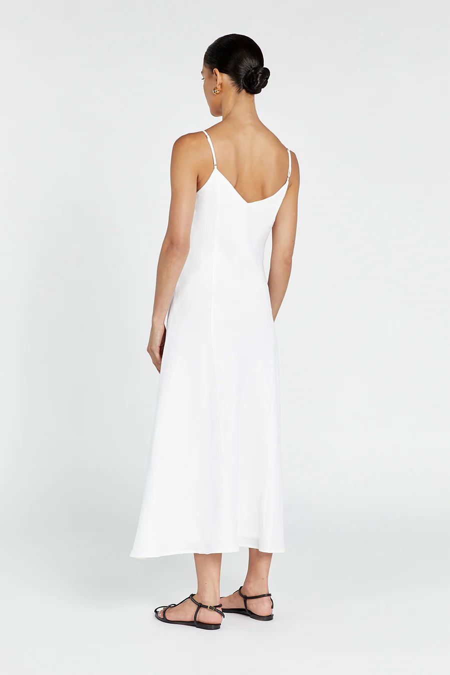 ROSETTE WHITE LINEN MAXI DRESS | DISSH