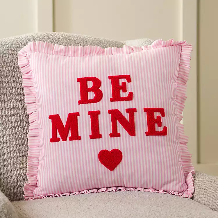 Be Mine Ruffle Edge Pillow | Kirklands Home | Kirklands