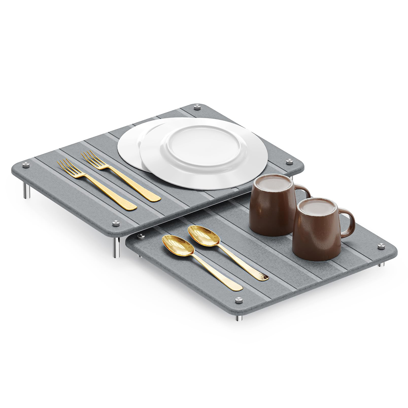 SpaceAid 2 Pack Stone Dish Drying Mats for Kitchen Counter, Expandable Absorbent Rack Dish Pad, Q... | Amazon (US)