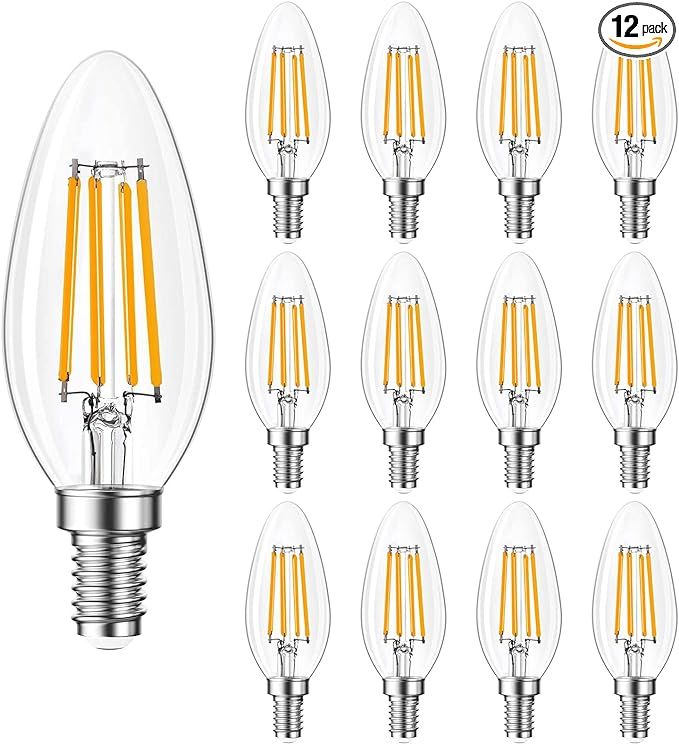 B11 E12 LED Candelabra Bulbs Dimmable 4W(40 Watt Equivalent), Chandelier Light Bulbs 400lm, 3000K... | Amazon (US)