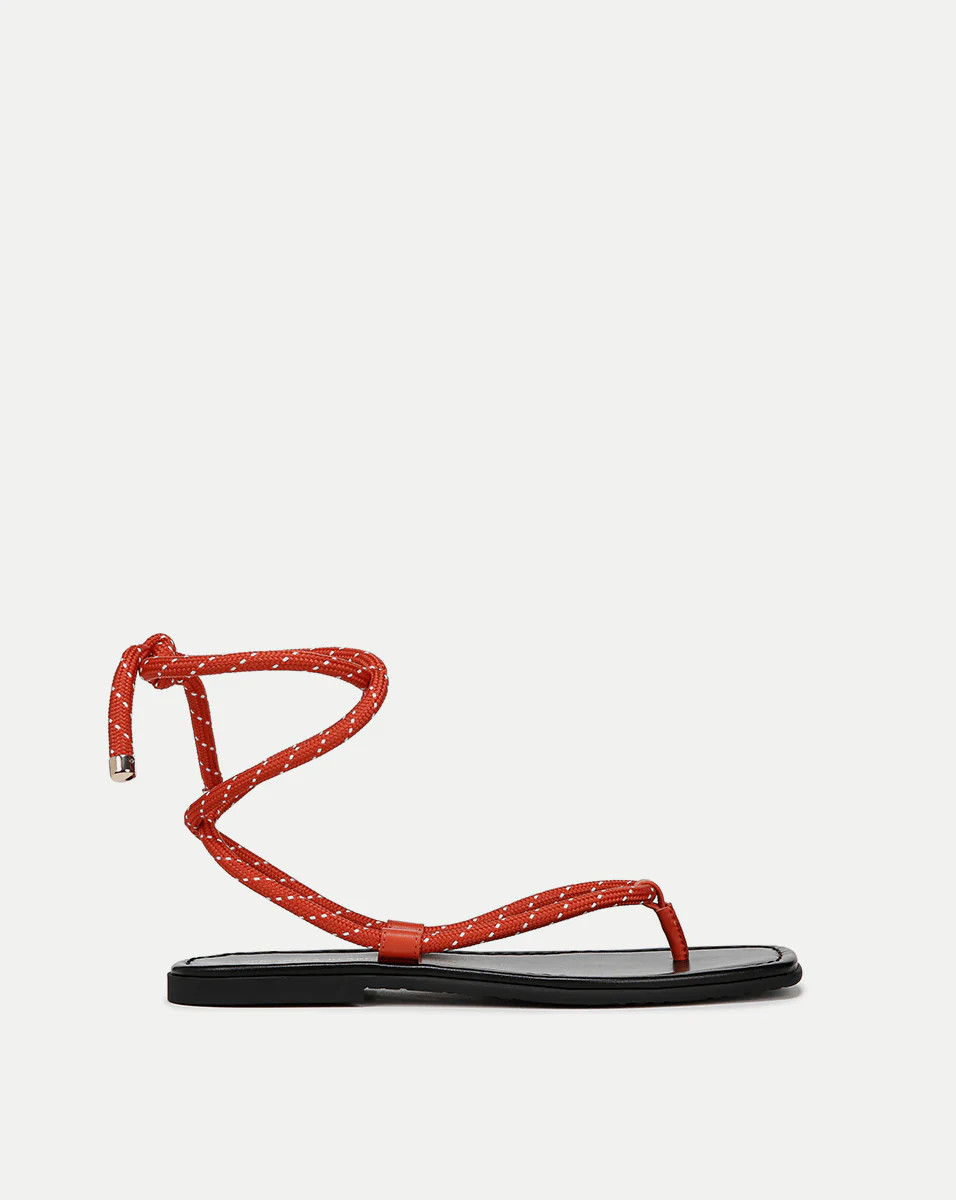 Veronica Beard Carmina Cord Wrap Sandal Persimmon Coconut | Veronica Beard