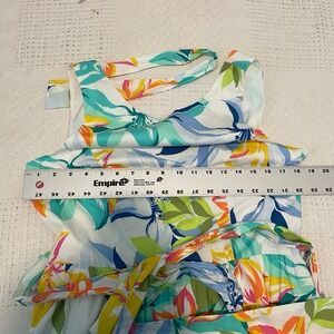 Tahari ASL sleeveless tie back tiered dress tropical floral pockets D2 5062 | Poshmark