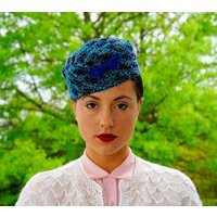 Vintage Turquoise Lame Pillbox Hat, 1950S Millinery, Women Bucket Hat | Etsy (US)