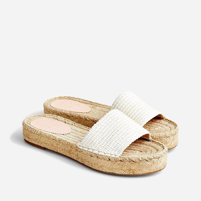 Raffia slip-on espadrille sandals | J. Crew US