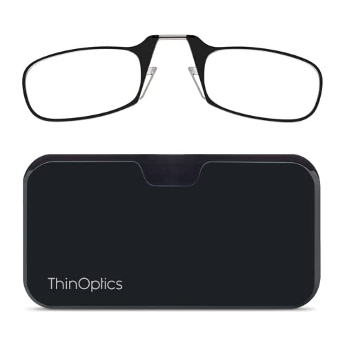 ThinOPTICS Stick Anywhere, Go Everywhere Reading Glasses plus Classic Universal Pod Case, Black Frame, Black Case, 2.50 Strength | Amazon (US)