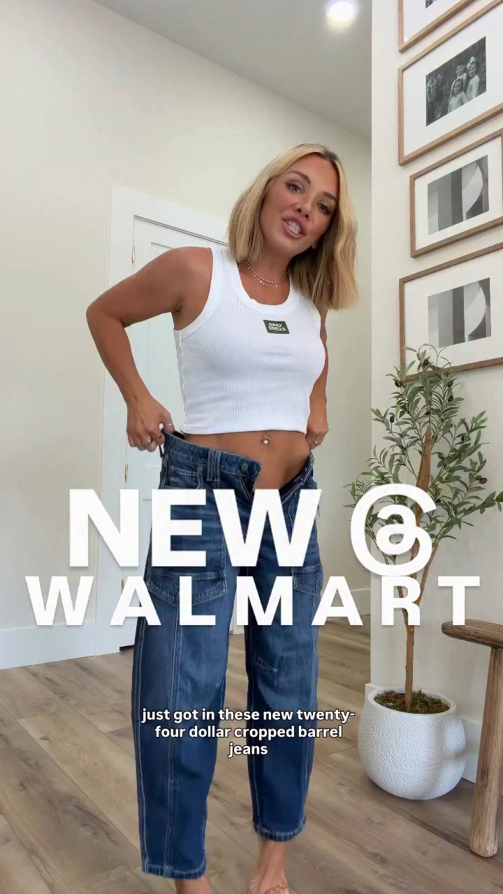 Type SHOP for the links to these new jeans from Walmart. I’m 5’2” wearing a size 3/26 #walmart #denim #jeans #momjeans #momstyle