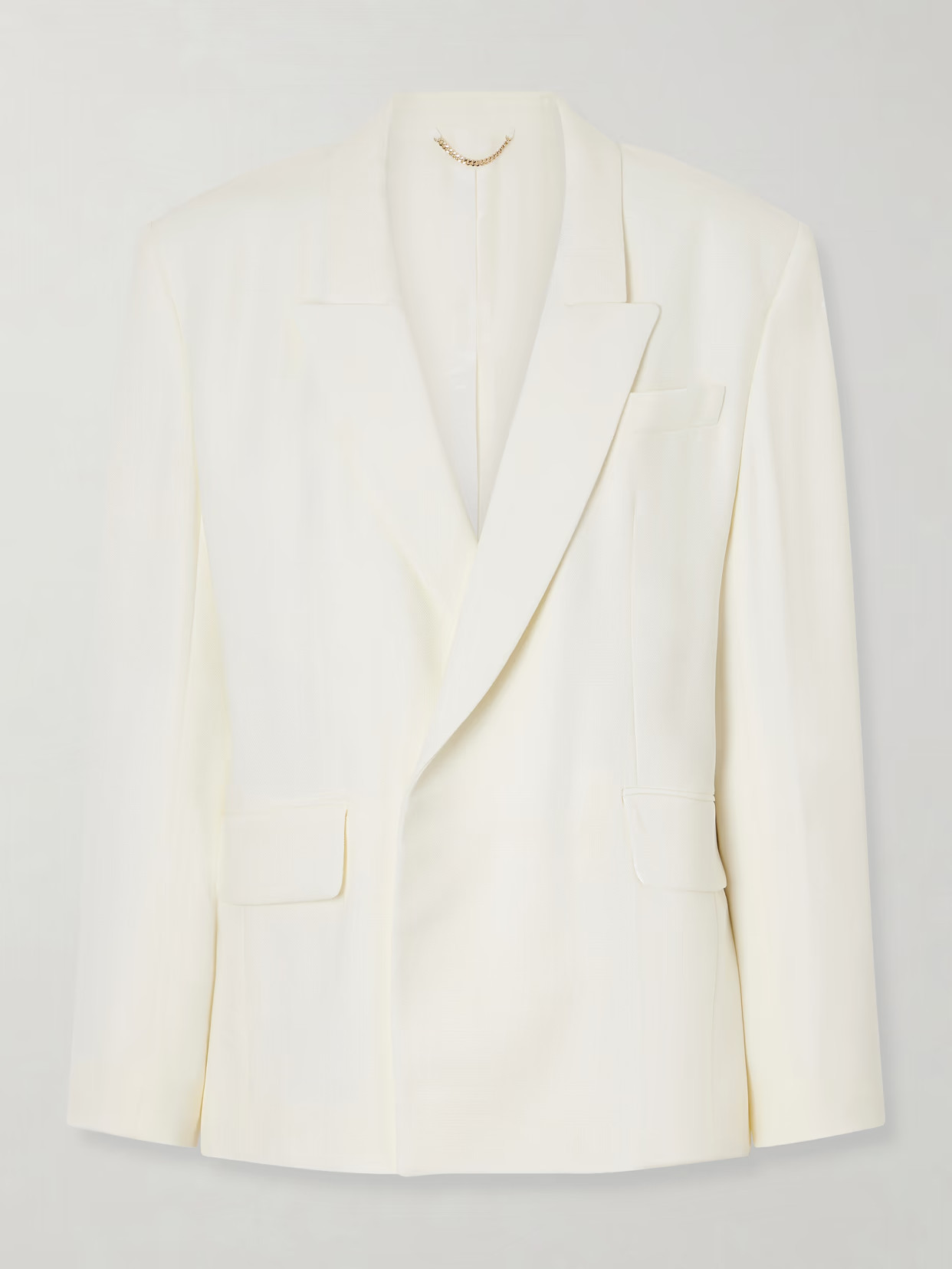 Victoria Beckham - Oversized Double-breasted Crepe Blazer - Ivory | NET-A-PORTER (UK & EU)