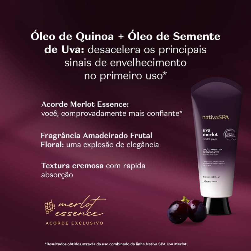Loção Nutritiva Desodorante Nativa Spa Uva Merlot 180ml | O Boticário | oBoticario (BR)