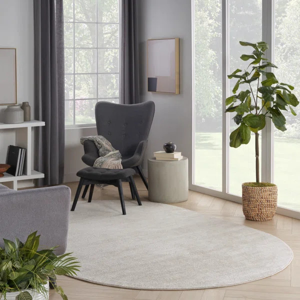 Mullican Sandy Solid Ivory/Beige Easy Care Area Rug | Wayfair North America