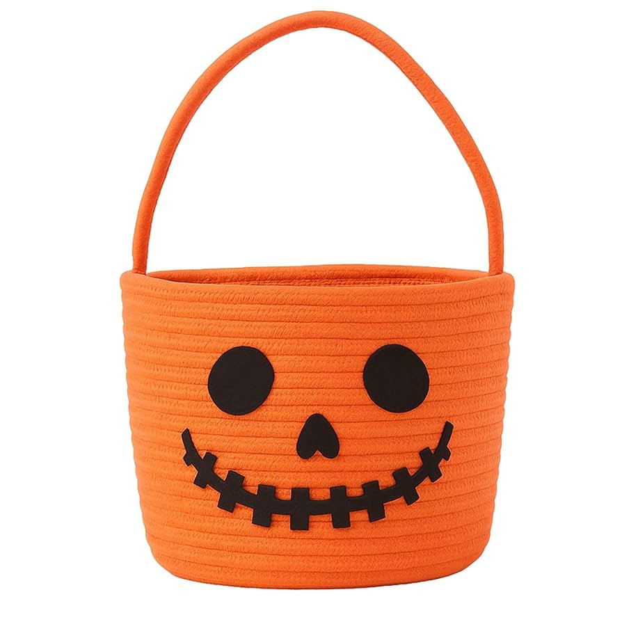 Halloween Basket, Halloween Bucket, Trick or Treat Basket, Pumpkin Candy Bucket, Boo Spooky Baske... | Amazon (US)