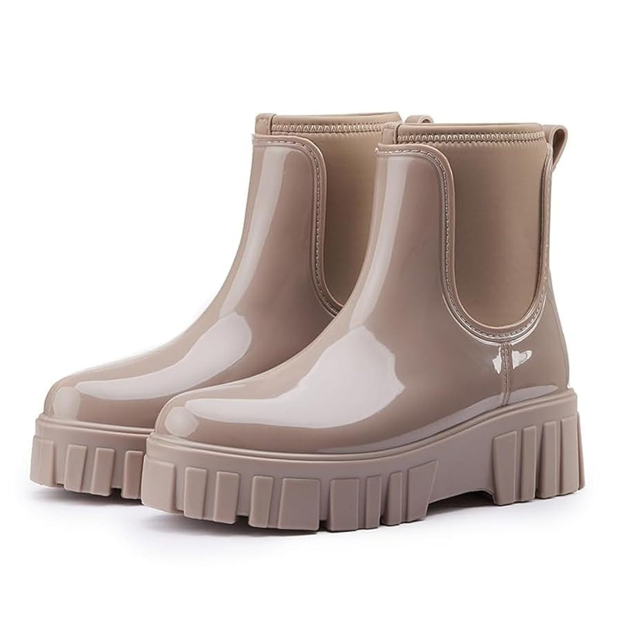 Gets Womens Rain Boots, Waterproof Platform Rubber Chelsea Rainboots, Comfortable Short Shoes Ank... | Amazon (US)