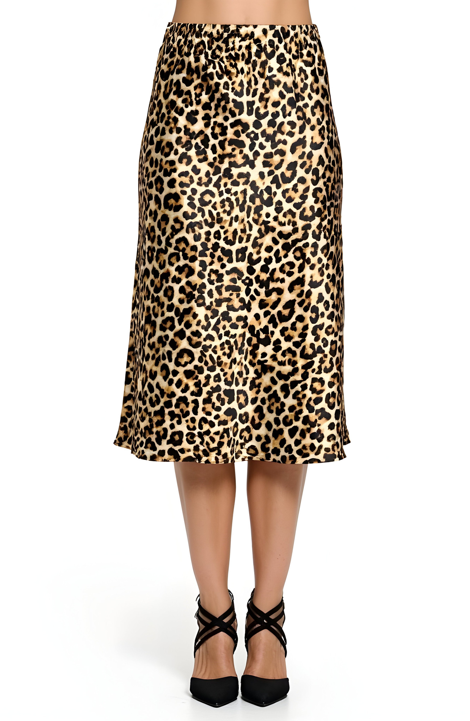 Leopard Print Bias Cut Satin Midi Skirt | Nordstrom