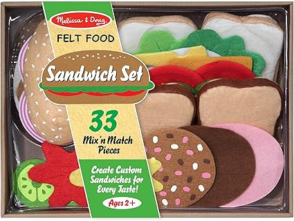 Melissa & Doug Felt Food Sandwich Play Food Set (33 pcs) | Amazon (US)
