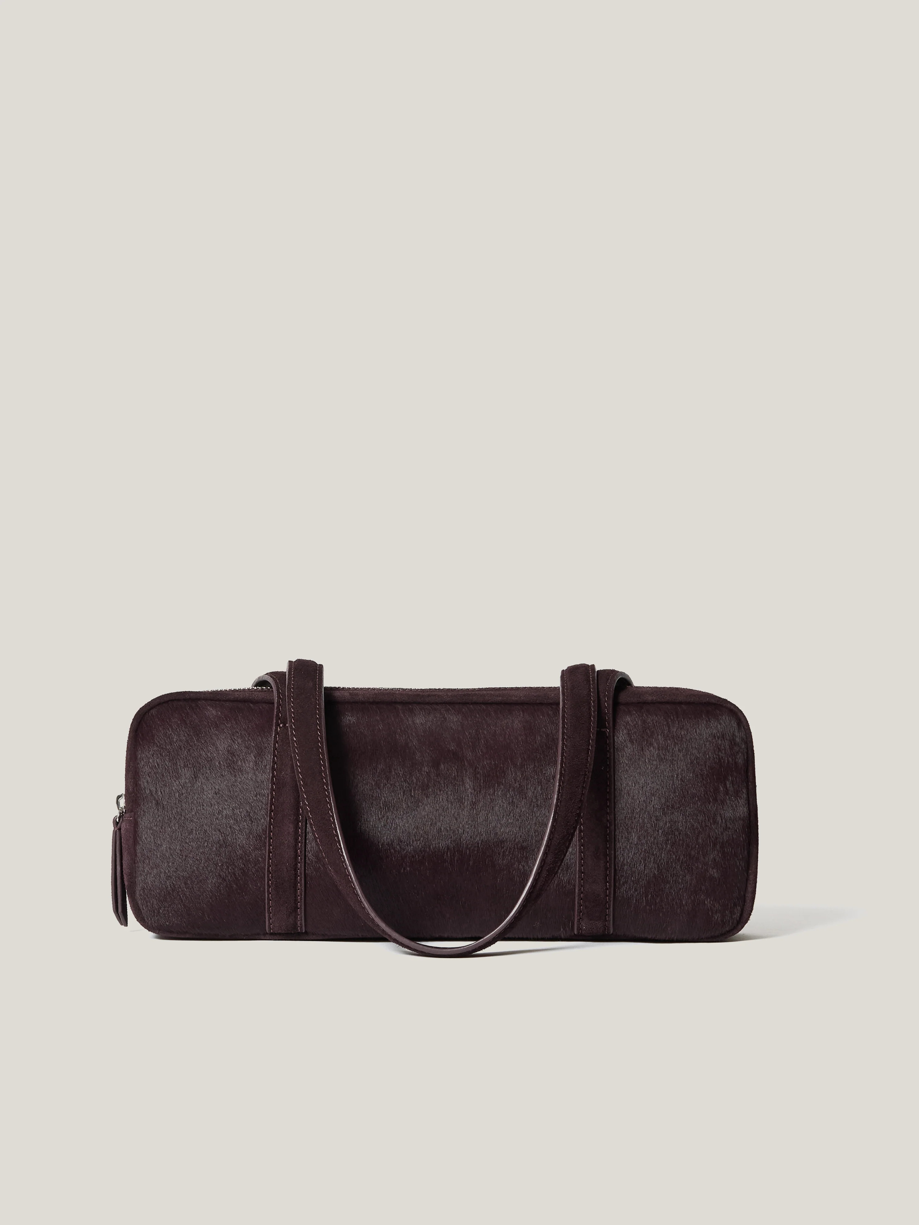 Calf Hair Leather Baguette Shoulder Bag | Oxblood | Jigsaw (UK)