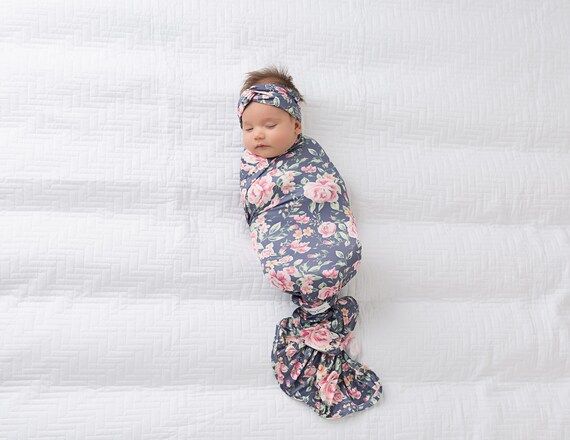 Read the full title
    Floral Baby Swaddle, Large baby blanket, newborn-toddler blanket, baby gi... | Etsy (US)