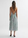 Reiss Blue Pippa Floral Printed Midi Dress | Reiss UK