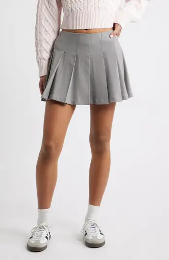 BP. Pleated Miniskort in Grey Heather at Nordstrom Rack, Size Small | Nordstrom Rack