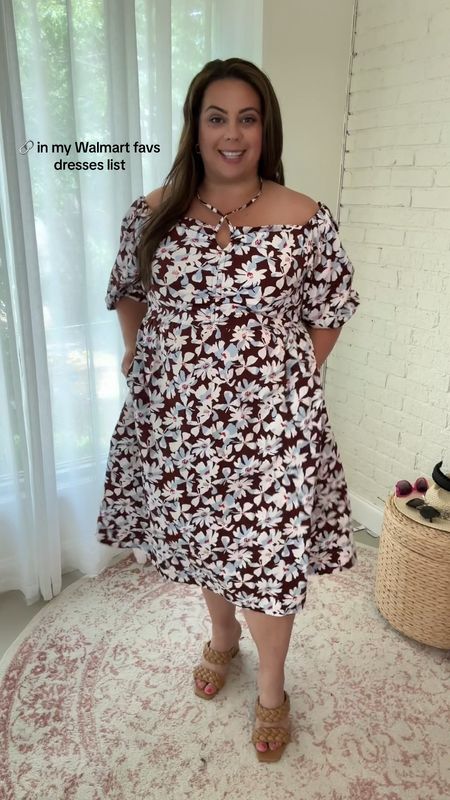 One of my new fav plus size summer dresses from Walmart! The color, print and silhouette are a win for me! Wearing my usual 2xl. Sizing is generous. 

#LTKstyletip #LTKplussize #LTKworkwear