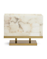 18in Ghost Wide Alabaster Table Lamp | Marshalls