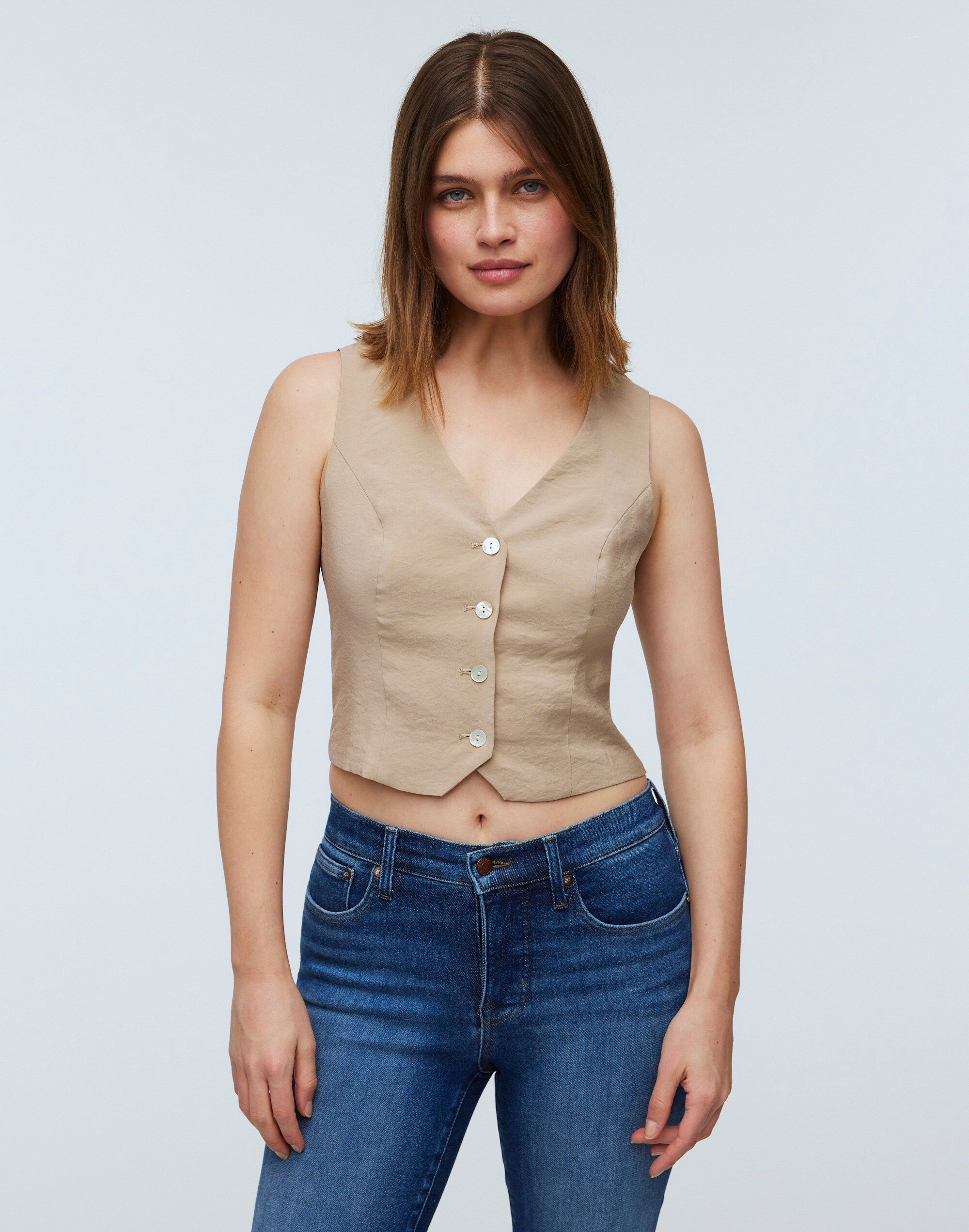 Katrina Crop Vest Top in Softdrape | Madewell