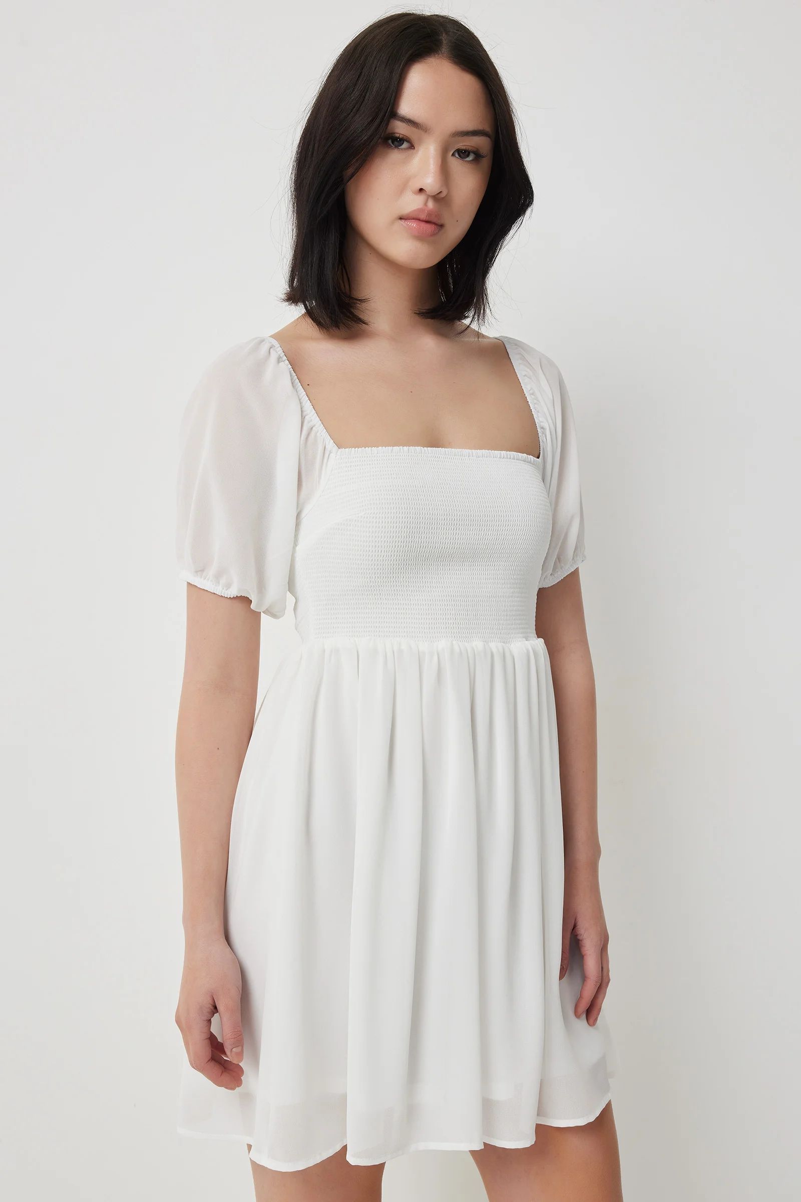 Puff Sleeve Mini Chiffon Dress | Ardene