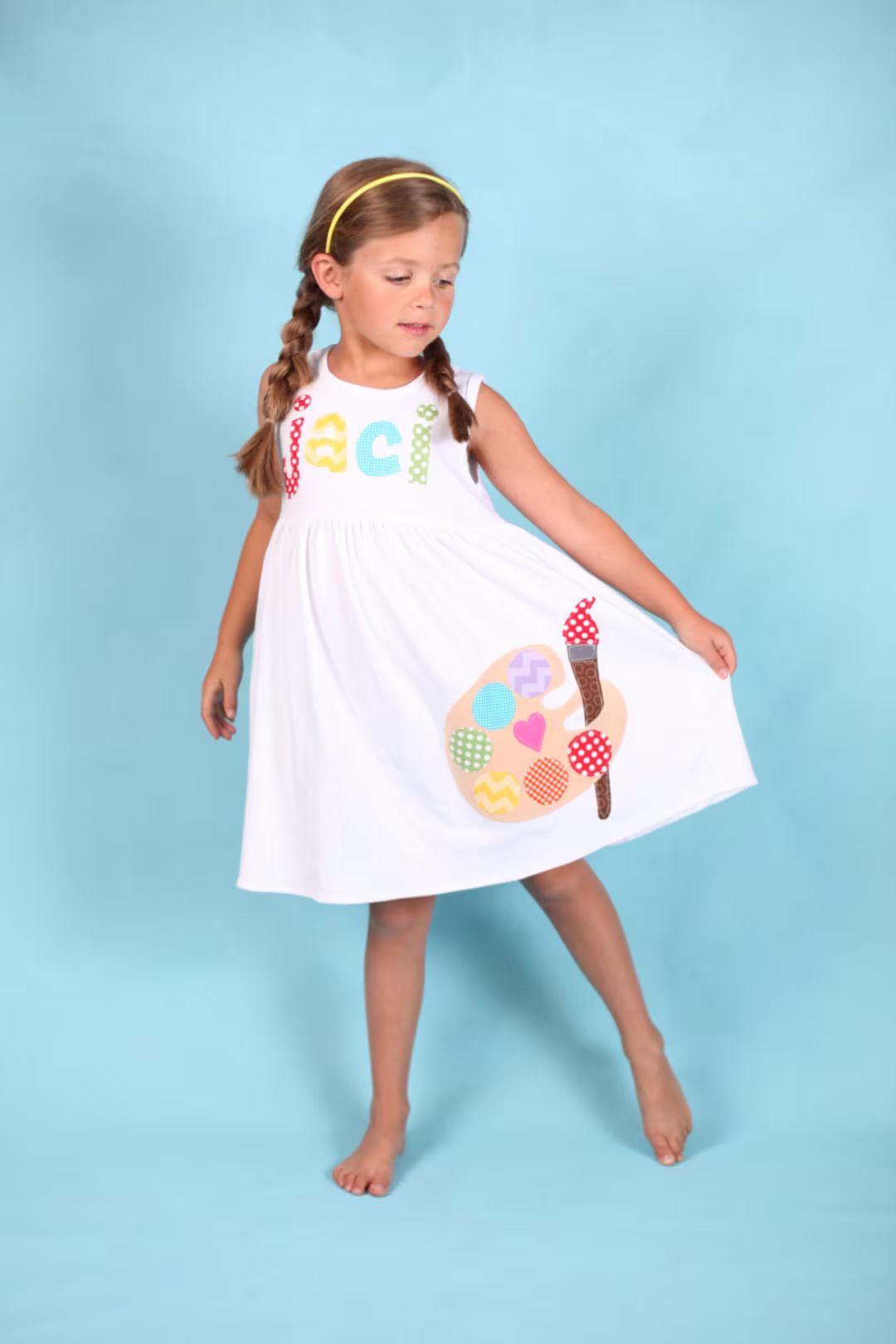 Back to School Dress Paint Palette Applique, Paint Dress, Toddler Dress or Girl's Dress- Choose D... | Etsy (US)
