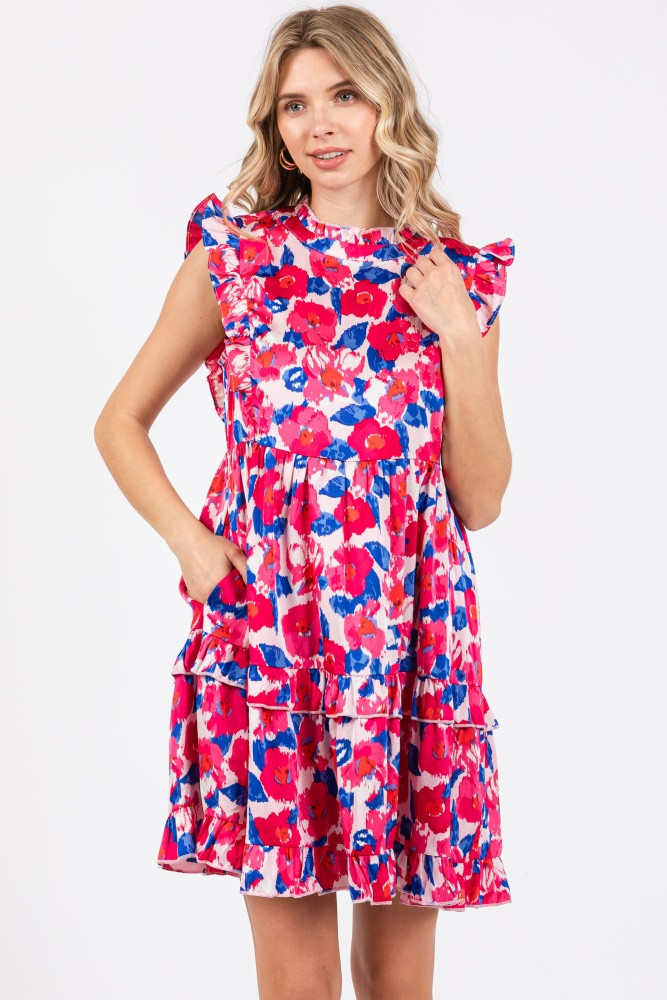 Light Pink Floral Mock Neck Dress | PinkBlush Maternity