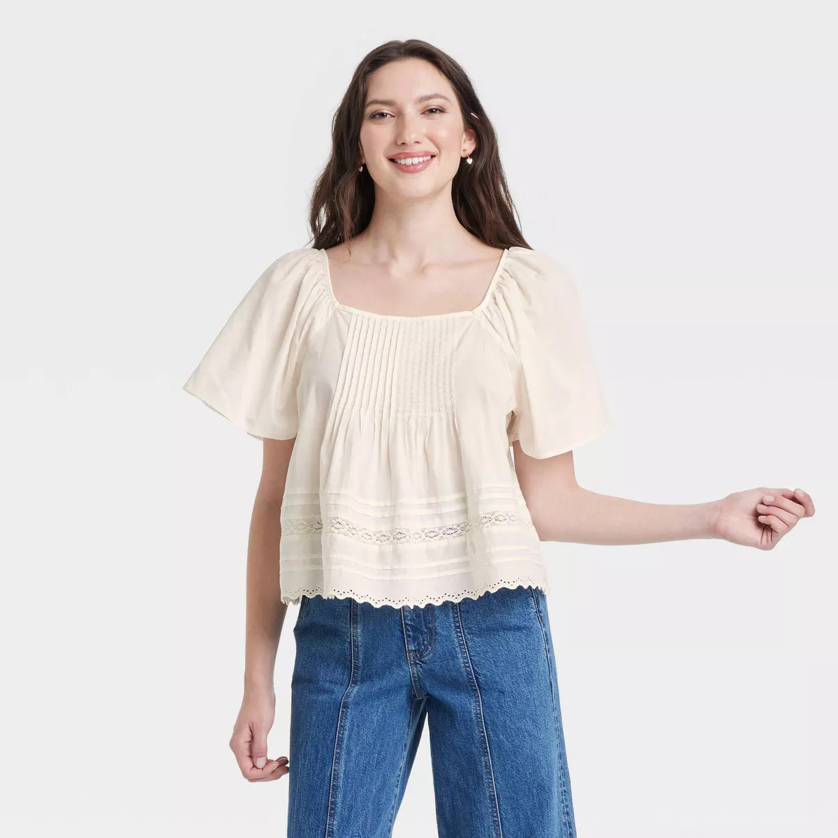 Women's Flutter Short Sleeve Blouse - Universal Thread™ | Target
