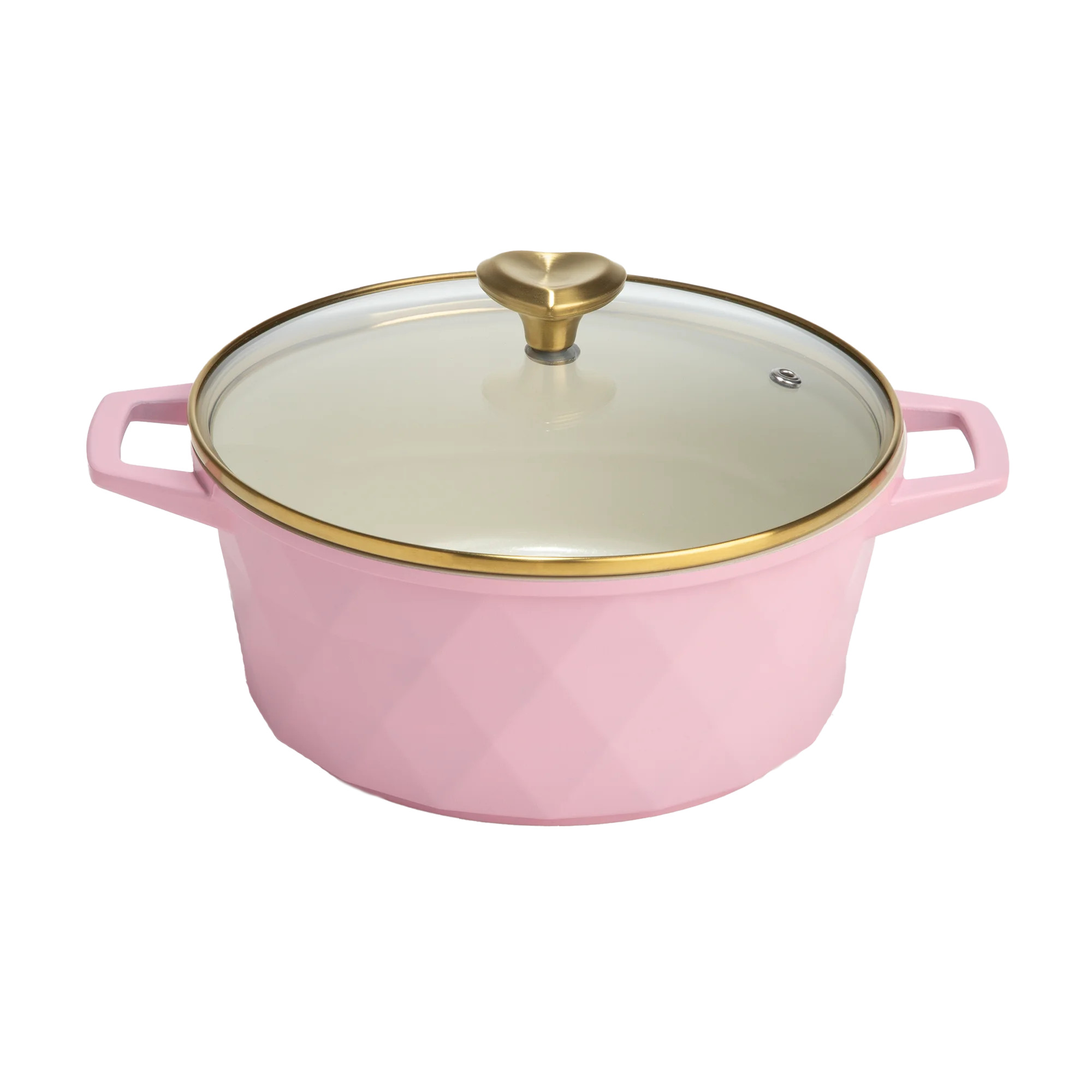 Paris Hilton 2.5 Quart Ceramic Nonstick Cast Aluminum Dutch Oven, Pink | Walmart (US)
