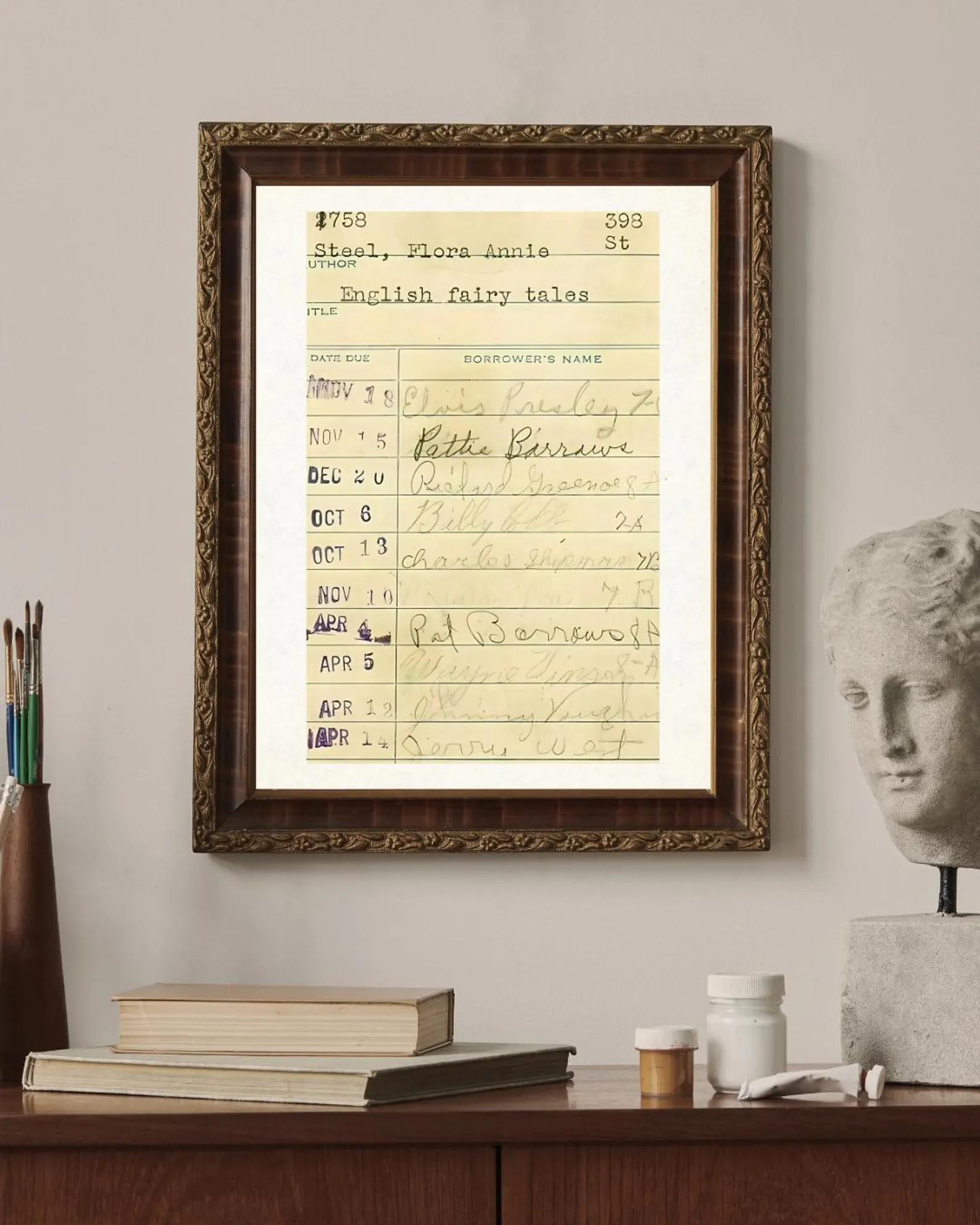 Vintage library card due date wall art print, book nook, library wall decor, reading nook decor, ... | Etsy (Global)
