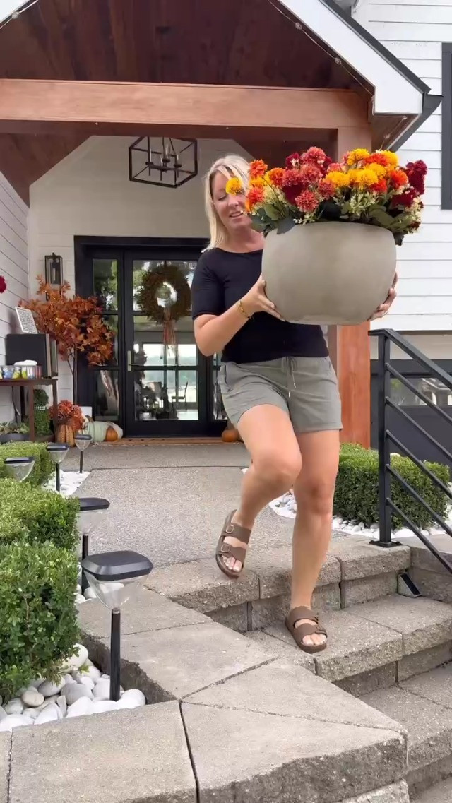 Watch I turned a pool noodle, concrete planter, and faux floral stems into this gorgeous fall mum. on Amazon Live | Amazon (US)