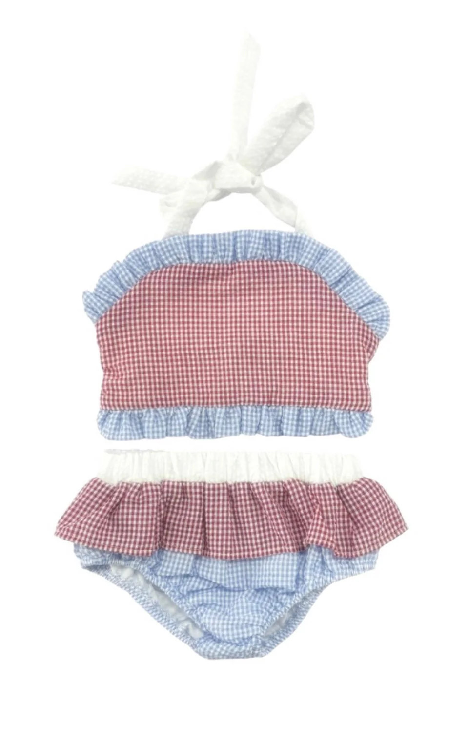 Seersucker All American Ruffle Swimsuit | Persnickety