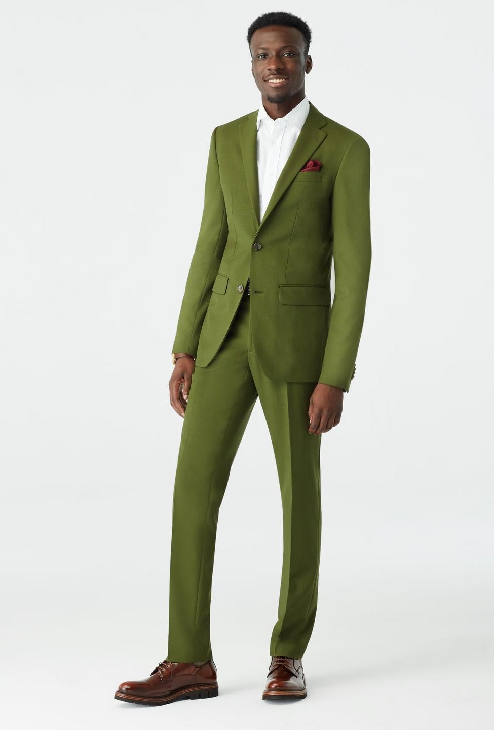 Custom Suits Made For You - Howell Wool Stretch Olive Suit | INDOCHINO | Indochino