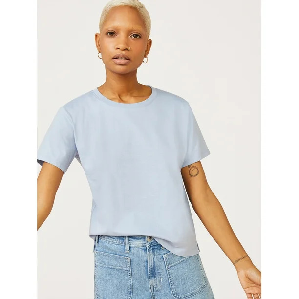 Free Assembly Women’s Short Sleeve Crop Box T-Shirt | Walmart (US)