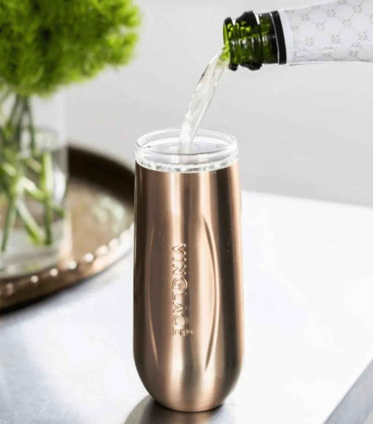Elegant Copper Champagne Flutes | Vinglace, LLC