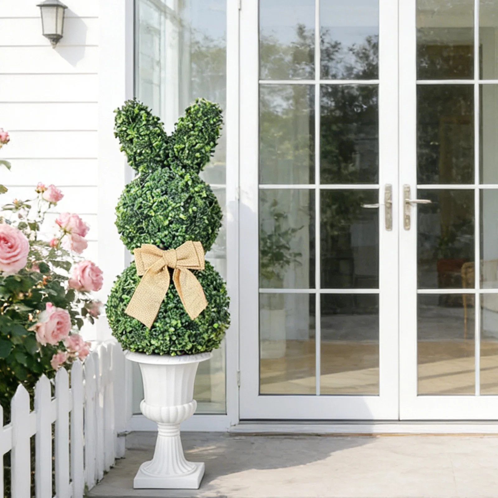 1 Pcs Bunny Topiary Bunny Shaped Topiary Trees, Artificial Boxwood Topiary Bunny with Planter Pot... | Walmart (US)