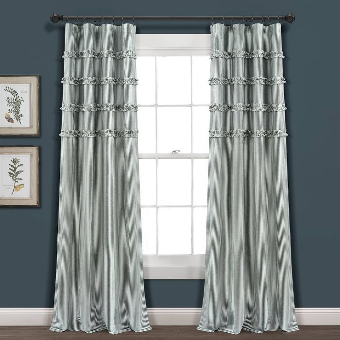 Vintage Stripe Yarn Dyed Cotton Window Curtain Panels - Lush Décor | Target