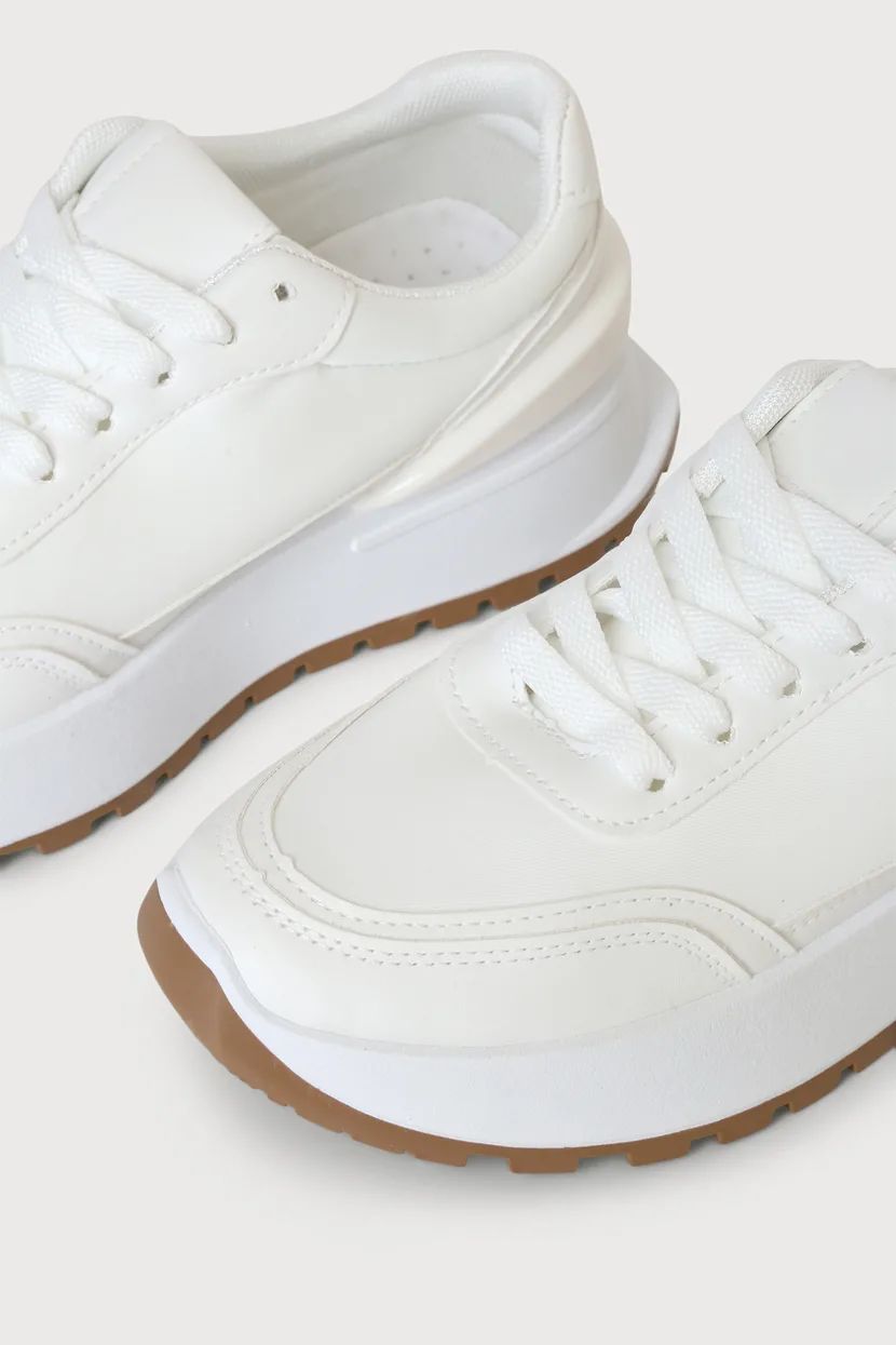 Cassy White Flatform Sneakers | Lulus (US)