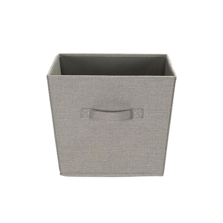 Household Essentials Medium Fabric Storage Bin with Handles, Set of 2, Silver Linen - Walmart.com | Walmart (US)