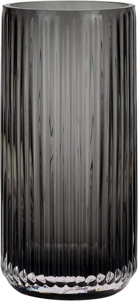 Flower Vase 7.5 inch Grey Thickened Hand Blow Glass Vase Round Vintage Striped Bottles for Booksh... | Amazon (US)