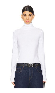 Vince Essential Long Sleeve Turtleneck in Optic White from Revolve.com | Revolve Clothing (Global)