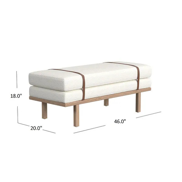HomePop upholstered Bench with Wood Base - Bed Bath & Beyond - 38412716 | Bed Bath & Beyond