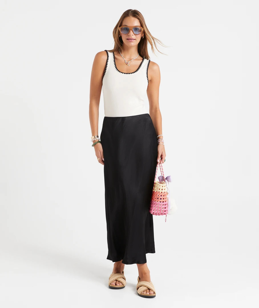 IZZY SATIN BIAS MIDI SKIRT | Sportsgirl