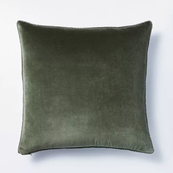 Cotton Velvet with Lace Trim Reversible Throw Pillow - Threshold™ designed with Studio McGee | Target